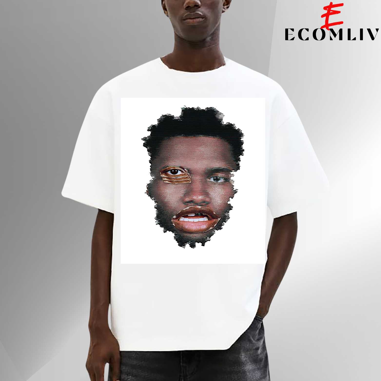 Frank Ocean Face Tee, Music Legend Shirt, Unisex T‑shirt